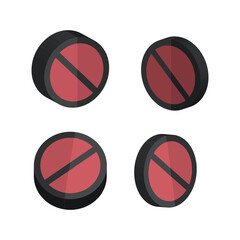 Prohibited signs on white background