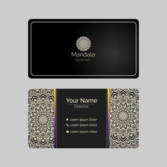 Luxury business card with mandala decoration design