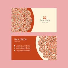 Luxury business card with mandala decoration design