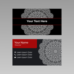Luxury business card with mandala decoration design