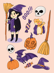 Hand Drawn Halloween Element Set