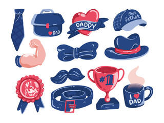 Hand Drawn Father's Day Element Set