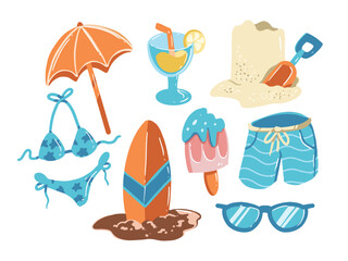 Handdrawn Summer Element Set Illustration