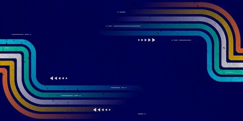 Colorful lines abstract retro background with grunge texture and dynamic composition for copy space. Retro wavy lines abstract background for sports banner