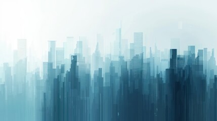 Naklejka premium City Skyline in the Fog