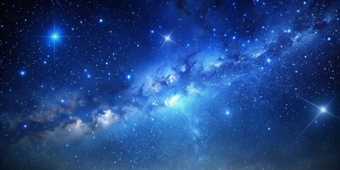 Fototapeta premium Breathtaking night sky full of stars shining brightly against a deep indigo blue background