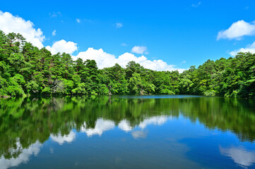 五色沼　柳沼の風景　福島県北塩原村