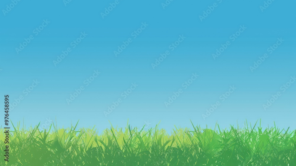 Canvas Prints Green Grass and Blue Sky