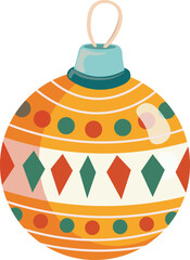 Christmas tree ball ornaments illustration