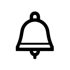 Obraz premium Simple black and white bell icon on a white background.