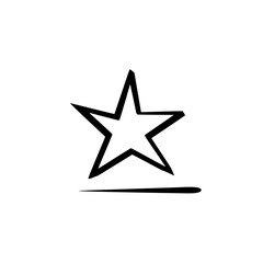 Obraz premium Minimalist black and white star icon with a sleek underline.