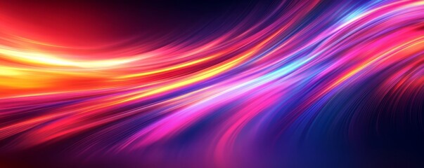 Fototapeta premium Energetic Glowing Stripes Abstract Wallpaper with Copy Space - Vibrant Colorful Motion Background Illustration for Graphic Design