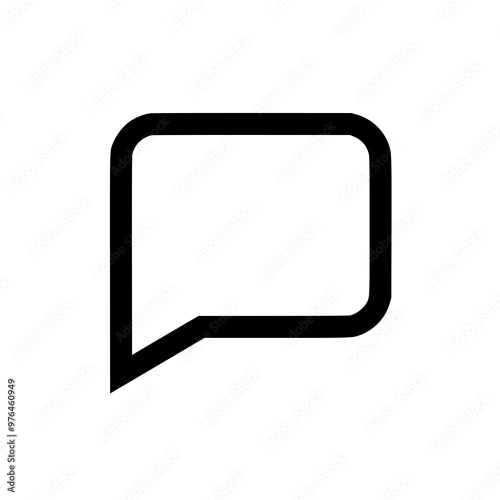Canvas Prints minimalistic black speech bubble icon on a white background, symbolizing communication and conversat