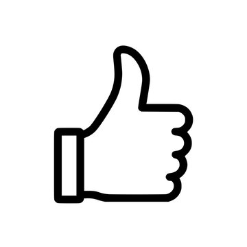 recommend clip art: Black and white thumbs up icon representing approval or a positive response.