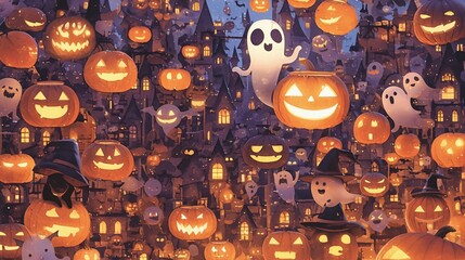 気まぐれなおばけ 魅惑のハロウィーン・パターン6 © 雅