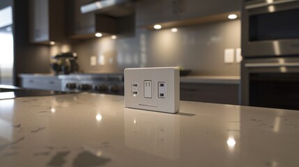 White Smart Outlet on Kitchen Counter