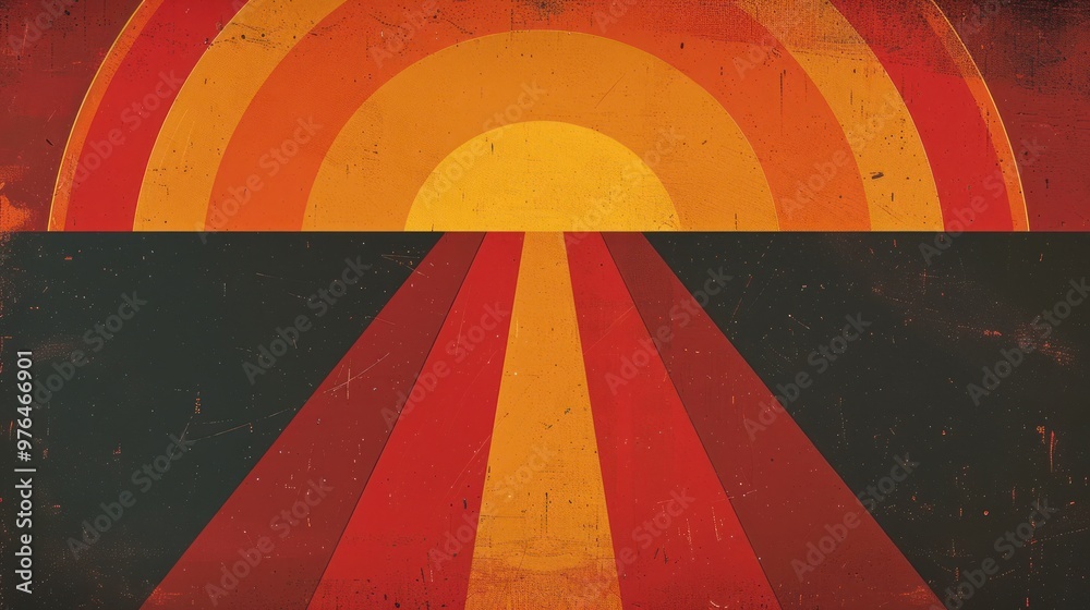 Poster retro sunset abstract art