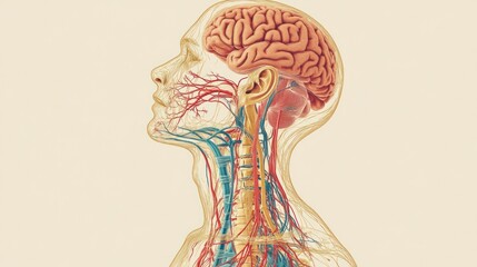 An illustration of the autonomic nervous system, showing sympathetic and parasympathetic pathways