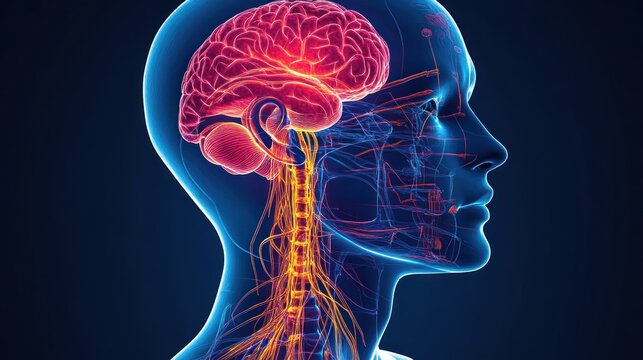 An illustration of the sensory nervous system, highlighting the pathways from sensory receptors to the brain