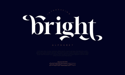 Bright typography beauty fashion elegant minimalist serif italic fonts decorative wedding vintage retro logos. Minimal luxury font alphabet logo. Vector illustration