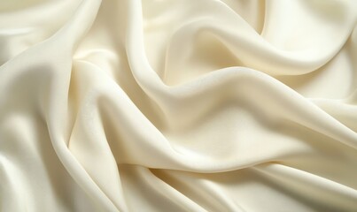 Fototapeta premium Close-up of smooth, white silk fabric with elegant folds, showcasing its luxurious texture and soft sheen, perfect for fashion and interior designs.