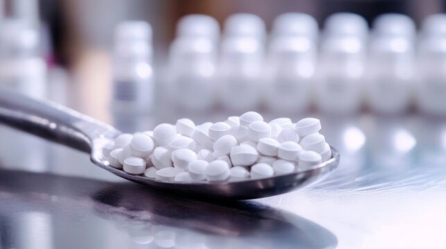 Dissolution Apratus with paddle in pharma formulation company with selective focus
