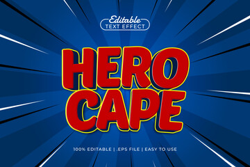 hero cape editable text effect with kids and hero text styles