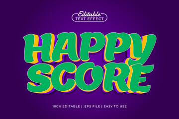 happy score editable text effect with a kids and joyful text style