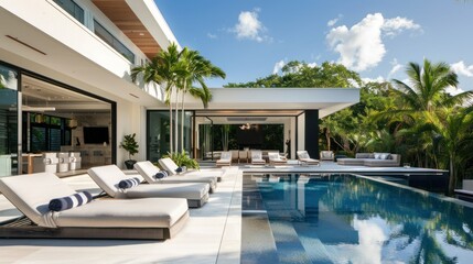 Fototapeta premium Modern Poolside Villa