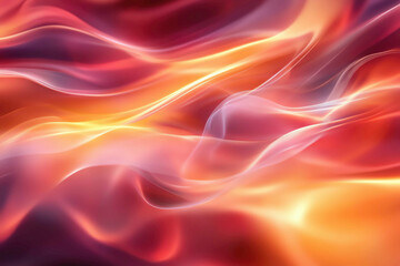 Abstract waves of glowing heat in red, orange, and yellow hues flow seamlessly, creating a radiant and warm atmosphere, representing the dynamic movement of thermal energy in motion.