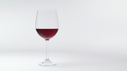 Elegant glass of red wine on a white background, perfect for wine tasting and beverage-themed visuals. Ideal for stock photography collections.