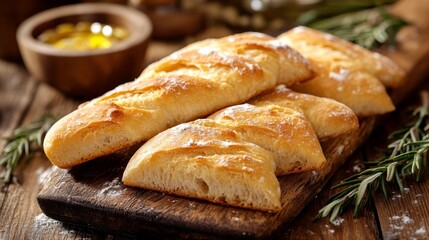 Traditional Crusty Cyprus rusk bread on wooden table