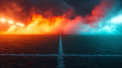 this Happy family waving an American flag at sunset, enjoying an outdoor setting.
