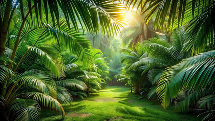 Fototapeta premium palm tree in the jungle