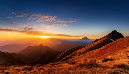 Naklejka premium sunset in the mountains