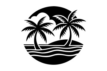 tropical island with tree