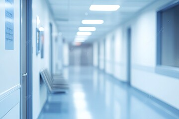 Fototapeta premium Abstract blur hospital clinic medical interior background stock photo Office, Backgrounds, Medical Clinic, Defocused, Hospital , ai