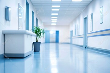Obraz premium Abstract blur hospital clinic medical interior background stock photo Office, Backgrounds, Medical Clinic, Defocused, Hospital , ai