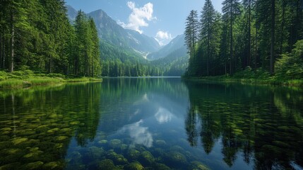 Pristine Forest Lake: Symbol of Nature Conservation and Freshwater Ecosystem Protection