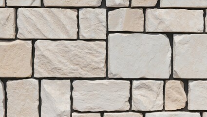 Fototapeta premium close-up view of a stone wall with an irregular pattern. The stones are of varying shapes and sizes, predominantly polygonal, and are tightly fitted together.
