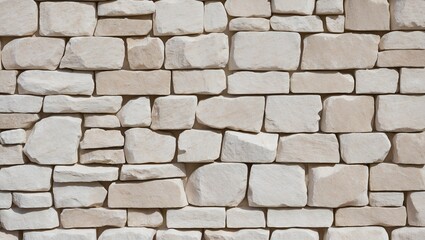 Fototapeta premium close-up view of a stone wall with an irregular pattern. The stones are of varying shapes and sizes, predominantly polygonal, and are tightly fitted together.