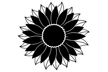 Fototapeta premium Sunflower, Sunflower outline. Vector illustration.
