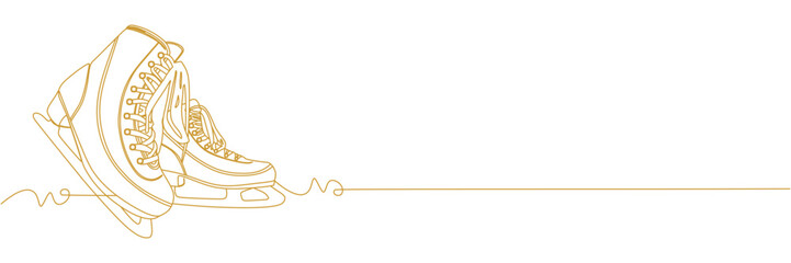 line art background with illustration ice skates