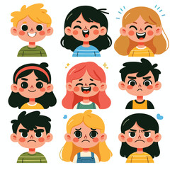 set of expression cartoon character