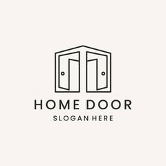 Home door logo template vector illustration design