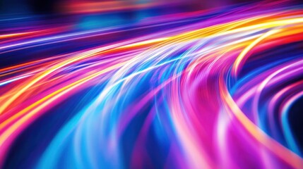 A wave of colored light trails moving across the screen, creating a sense of motion and energy