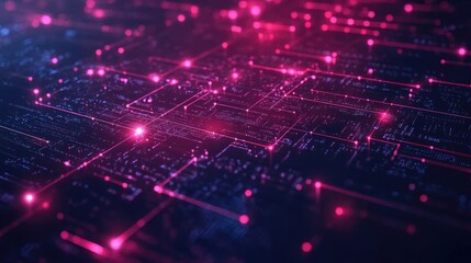 Fototapeta premium Abstract digital background square network connections with glowing lines and dots ,Sci-fi looping animation of futuristic background with lines and dots ,generative ai