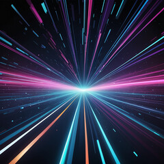 abstract background Neon lines glowing in 3D dynamic speed glowing on dark canvas Wallpaper