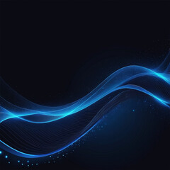 abstract dark blue wave background with unique wave dots and lines design