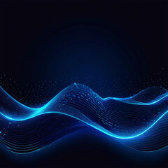 background abstract blue wave with unique wave dots and lines design